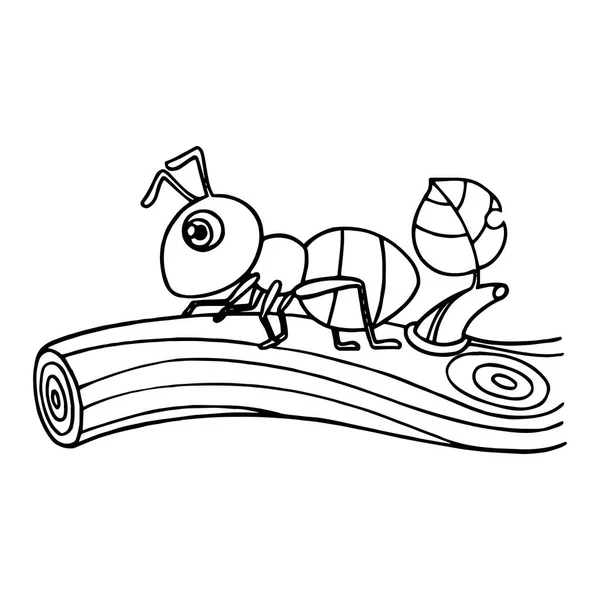 Roztomilý Kreslený Mravenec Bílém Pozadí Pro Dětské Tiskne Tričko Barva — Stockový vektor