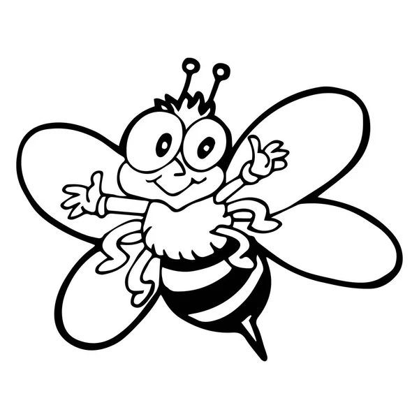 Schattige Cartoon Bee Witte Achtergrond Voor Childrens Wordt Afgedrukt Shirt — Stockvector