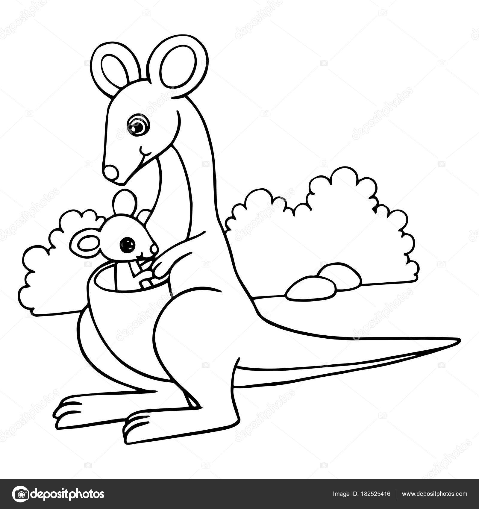 Cute Cartoon Kangaroo White Background Childrens Prints Shirt Color Book Vector Image By C Foxynguyen Vector Stock 182525416 https depositphotos com 182525416 stock illustration cute cartoon kangaroo white background html