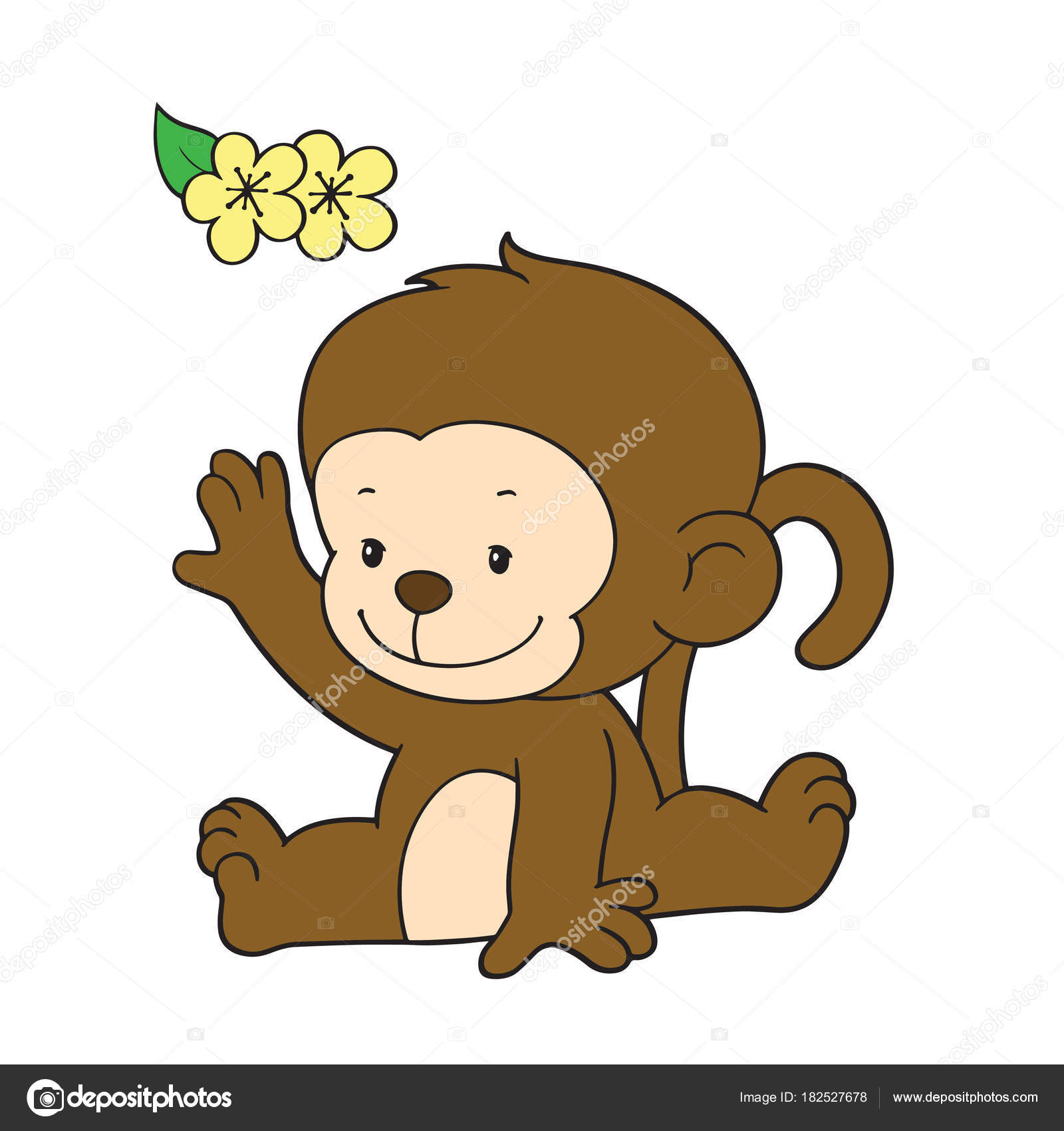 Cute Cartoon Monkey White Background Childrens Prints Shirt Color Book Stock Vector Image by ©Foxynguyen #182527678 Cute Cartoon Monkey White Background Childrens Prints Shirt Color Book Stock Vector Image by ©Foxynguyen #182527678