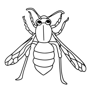 Sevimli çizgi arı çocuk için beyaz arka plan üzerinde yazdırır, t-shirt, renkli kitap, çocuklar için eğlenceli ve samimi karakter