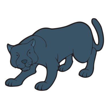 Sevimli çizgi Panter çocuk için beyaz arka plan üzerinde yazdırır, t-shirt, renkli kitap, çocuklar için eğlenceli ve samimi karakter