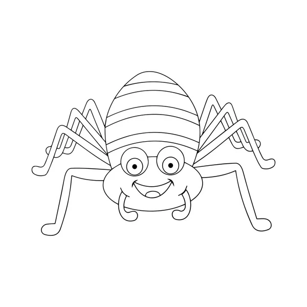 Χαριτωμένο Κινούμενα Αράχνη Άσπρο Φόντο Για Παιδική Εκτυπώσεις Shirt Χρώμα — Διανυσματικό Αρχείο