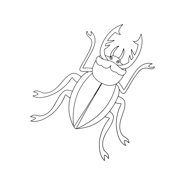 Bug Dessin Animé Mignon Sur Fond Blanc Pour Les Impressions — Image vectorielle