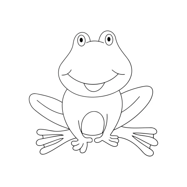 Sevimli çizgi kurbağa çocuk için beyaz arka plan üzerinde yazdırır, t-shirt, renkli kitap, çocuklar için eğlenceli ve samimi karakter