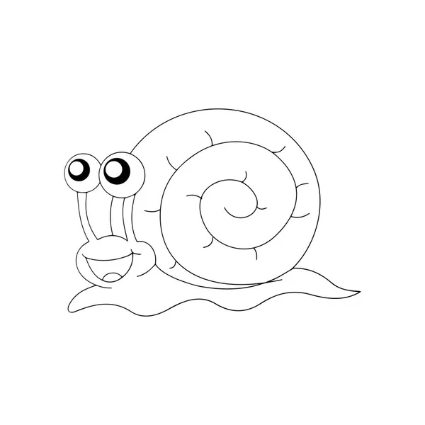 Escargot Dessin Animé Mignon Sur Fond Blanc Pour Les Impressions — Image vectorielle