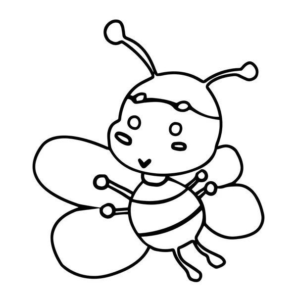 Симпатичная Мультяшная Пчела Белом Фоне Детских Рисунков Футболки Цветной Книги — стоковый вектор