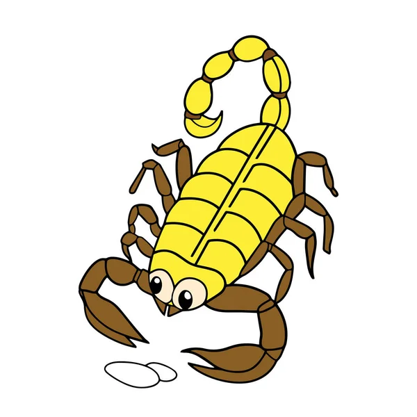 Scorpion Dessin Animé Mignon Sur Fond Blanc Pour Les Impressions — Image vectorielle