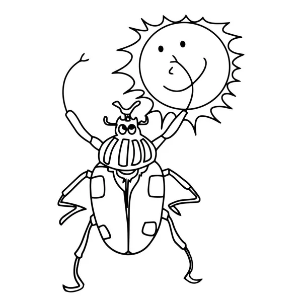 Lindo Insecto Dibujos Animados Sobre Fondo Blanco Para Impresiones Infantiles — Vector de stock