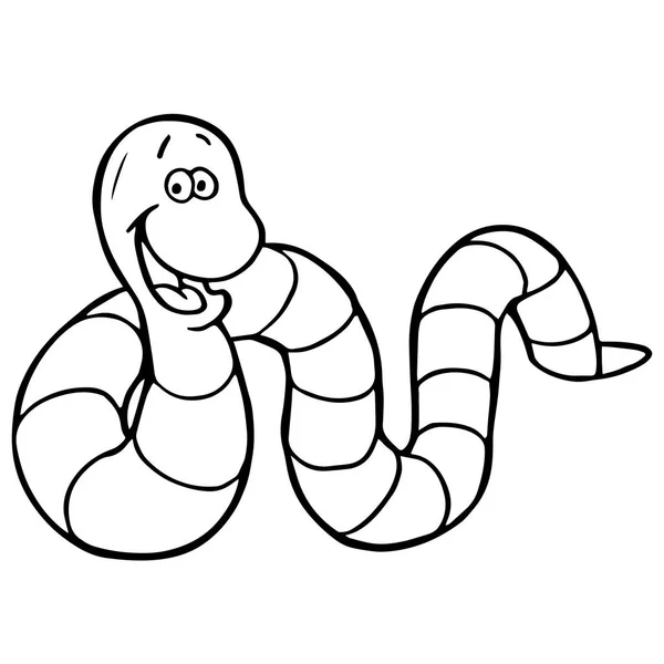 Schattige Cartoon Worm Witte Achtergrond Voor Childrens Wordt Afgedrukt Shirt — Stockvector