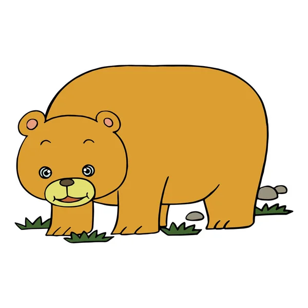Roztomilý Kreslený Medvěd Bílém Pozadí Pro Dětské Tiskne Tričko Barva — Stockový vektor