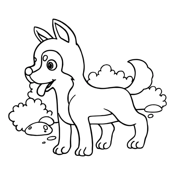 Lindo Lobo Dibujos Animados Sobre Fondo Blanco Para Estampados Infantiles — Vector de stock