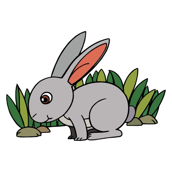 Lapin Dessin Animé Mignon Sur Fond Blanc Pour Les Impressions — Image vectorielle