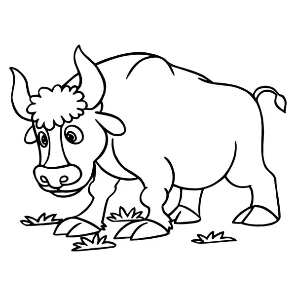 Toro Dibujos Animados Lindo Sobre Fondo Blanco Para Impresiones Infantiles — Vector de stock