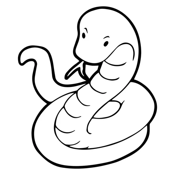 Serpent Dessin Animé Mignon Sur Fond Blanc Pour Les Impressions — Image vectorielle