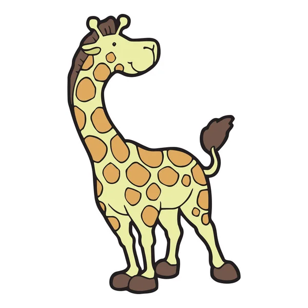 Niedliche Cartoon Giraffe Auf Weißem Hintergrund Für Kinderdrucke Shirt Farbbuch — Stockvektor