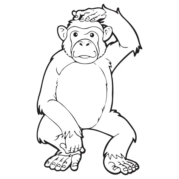 Macaco Desenho Animado Bonito Fundo Branco Para Impressões Infantis Shirt —  Vetores de Stock