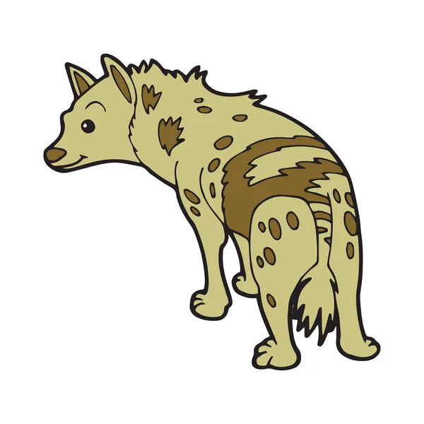 Schattige Cartoon Hyena Witte Achtergrond Voor Childrens Wordt Afgedrukt Shirt — Stockvector
