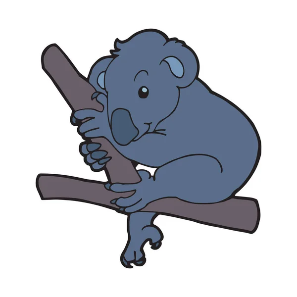 Söta Tecknade Koala Vit Bakgrund För Barnens Utskrifter Shirt Färg — Stock vektor