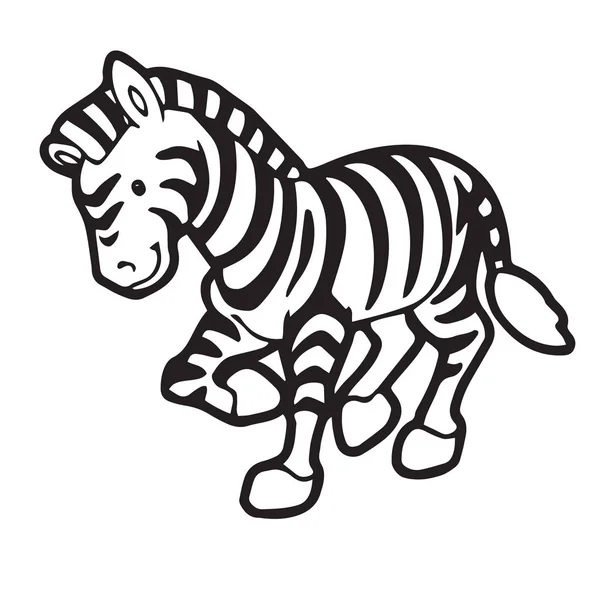 Zebra Kreskówka Białym Tle Dla Dzieci Drukuje Shirt Palety Kolorów — Wektor stockowy