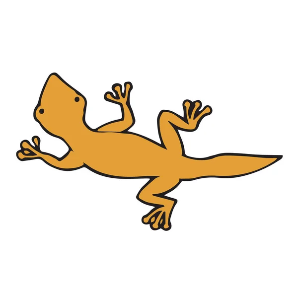 Niedlicher Cartoon Gecko Auf Weißem Hintergrund Für Kinderdrucke Shirt Farbbuch — Stockvektor