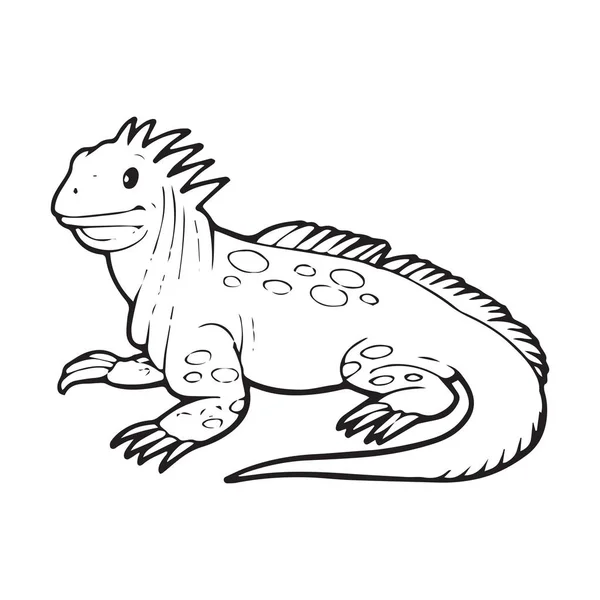 Mignon Gecko Dessin Animé Sur Fond Blanc Pour Les Impressions — Image vectorielle