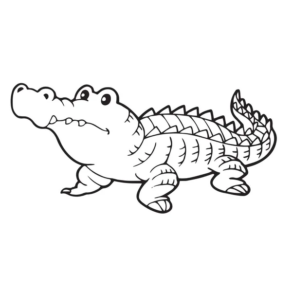 Mignon Crocodile Dessin Animé Sur Fond Blanc Pour Les Impressions — Image vectorielle