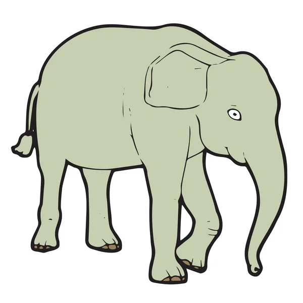 Schattige Cartoon Olifant Een Witte Achtergrond Voor Childrens Wordt Afgedrukt — Stockvector