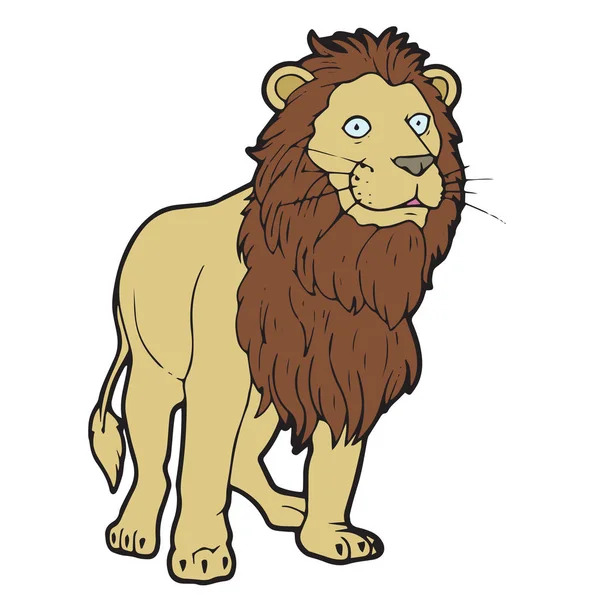 可爱的卡通狮子在白色背景为儿童版画 彩色书 有趣和友好的性格的孩子 — 图库矢量图片