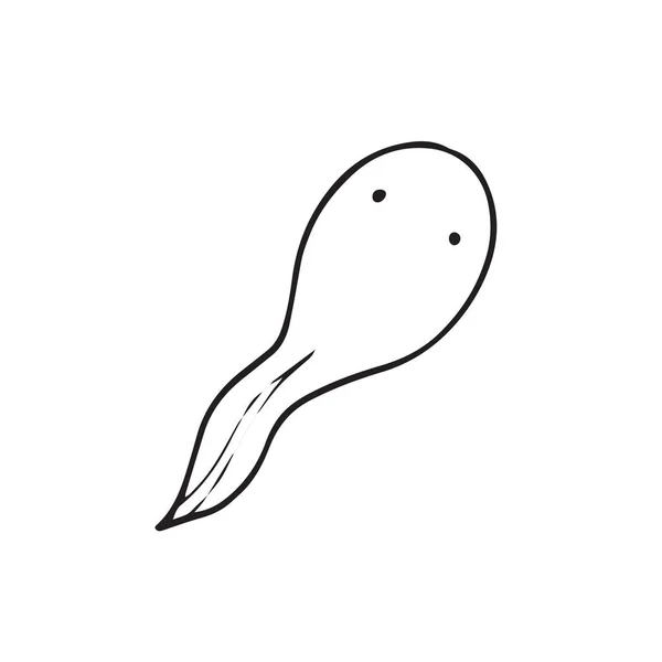 可爱的卡通小蝌蚪在白色背景为儿童版画 彩色书 有趣和友好的性格的孩子 — 图库矢量图片