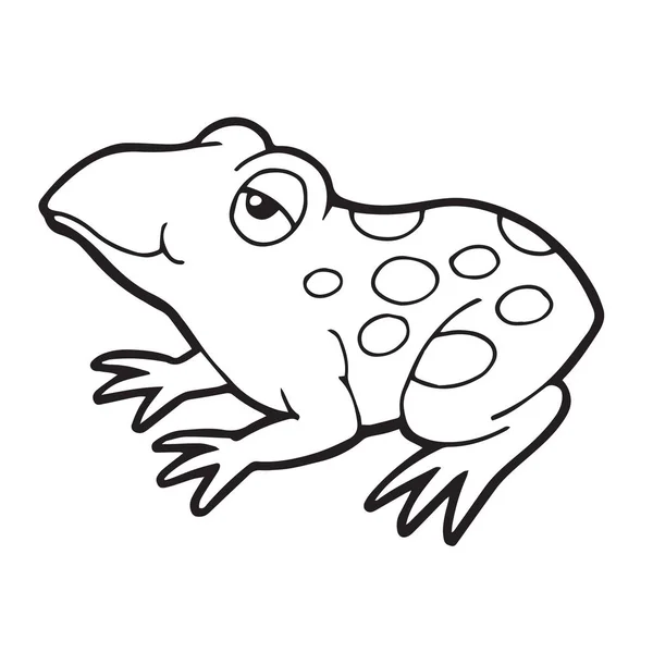 Niedlicher Cartoon Frosch Auf Weißem Hintergrund Für Kinderdrucke Shirt Farbbuch — Stockvektor