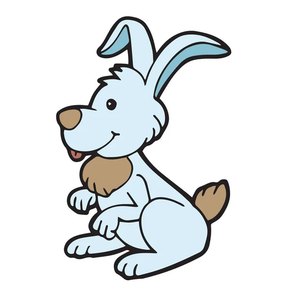 Милый Мультяшный Кролик Белом Фоне Детских Рисунков Футболки Цветной Книги — стоковый вектор