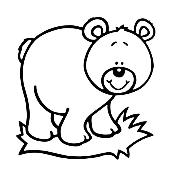 可爱的卡通熊在白色背景的儿童版画 彩色书 有趣和友好的性格的孩子 — 图库矢量图片