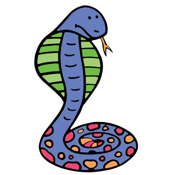 Sevimli çizgi yılan çocuk için beyaz arka plan üzerinde yazdırır, t-shirt, renkli kitap, çocuklar için eğlenceli ve samimi karakter