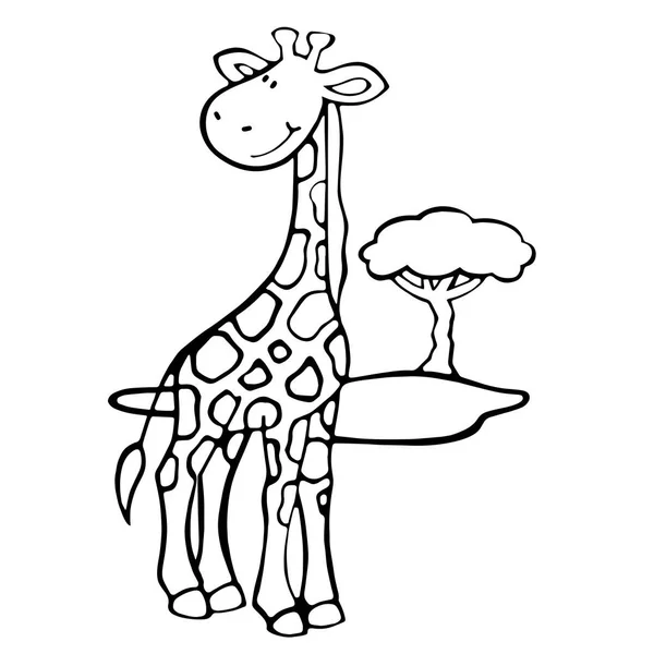 Żyrafa Kreskówka Białym Tle Dla Dzieci Drukuje Shirt Palety Kolorów — Wektor stockowy