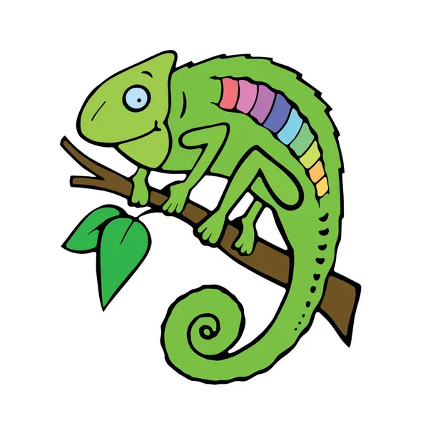 Lindo Gecko Dibujos Animados Sobre Fondo Blanco Para Estampados Infantiles — Vector de stock