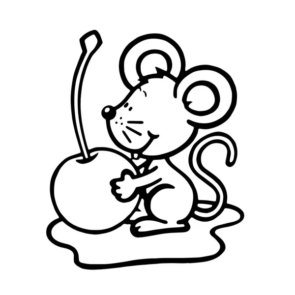 Roztomilý Kreslený Myší Bílém Pozadí Pro Dětské Tiskne Tričko Barva — Stockový vektor