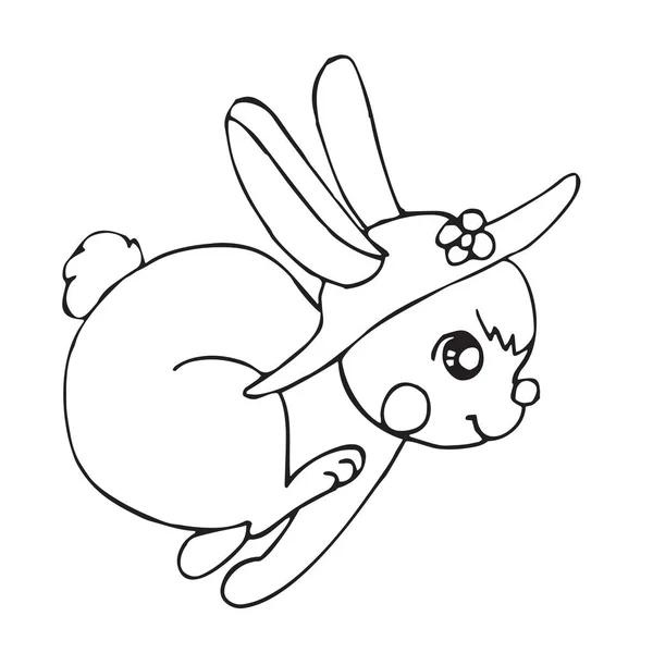 可爱的卡通兔子白色背景的儿童版画 彩色书 有趣和友好的性格的孩子 — 图库矢量图片