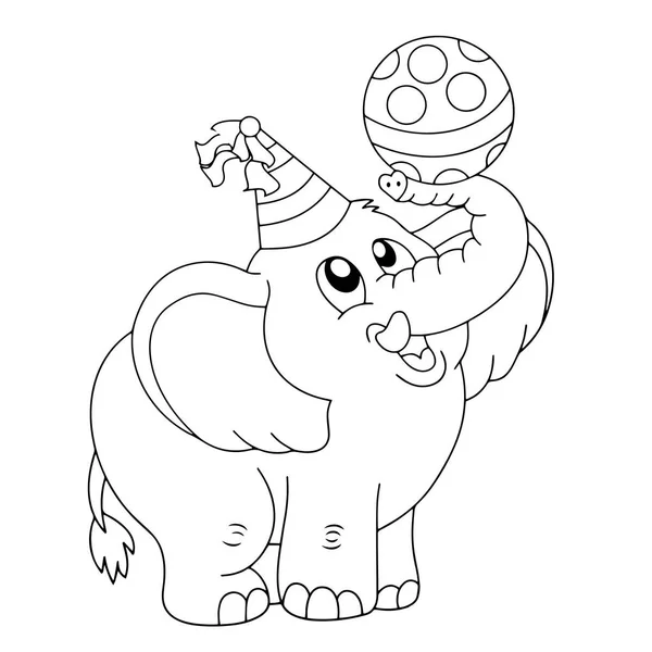 Sevimli çizgi fil çocuk için beyaz arka plan üzerinde yazdırır, t-shirt, renkli kitap, çocuklar için eğlenceli ve samimi karakter