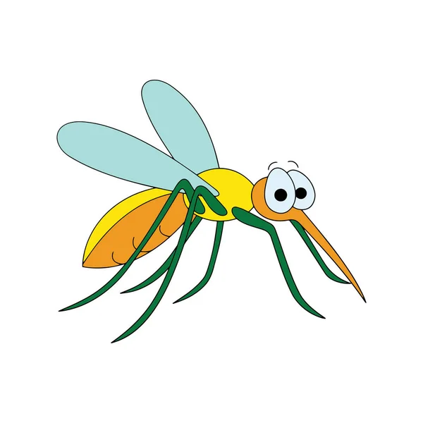 可爱的卡通蚊子在白色背景的儿童版画 彩色书 有趣和友好的性格的孩子 图库矢量图片