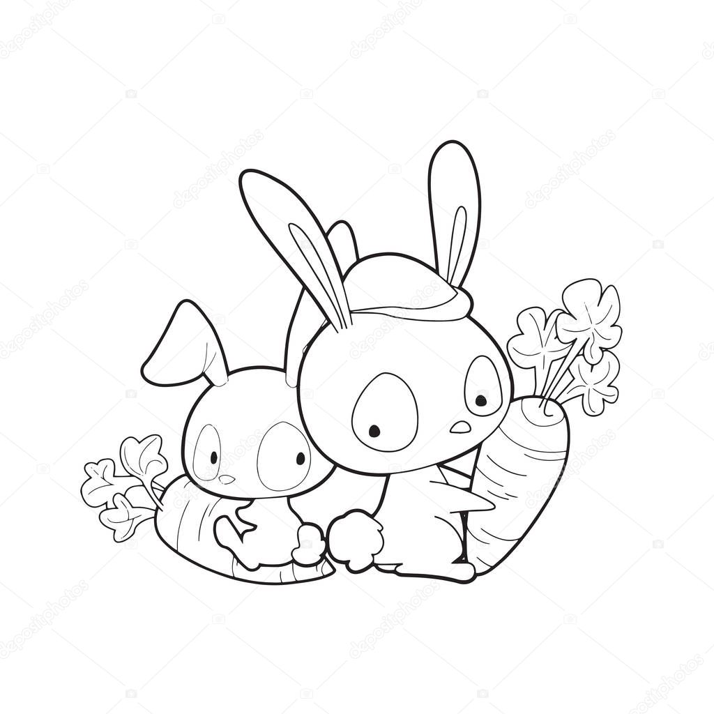 Dibujos: para colorear de conejos bebes | Conejo Dibujos Animados Sobre