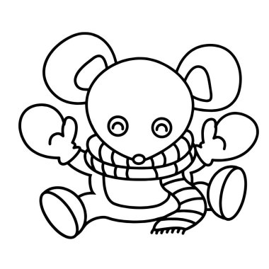 Sevimli çizgi fare çocuk için beyaz arka plan üzerinde yazdırır, t-shirt, renkli kitap, çocuklar için eğlenceli ve samimi karakter