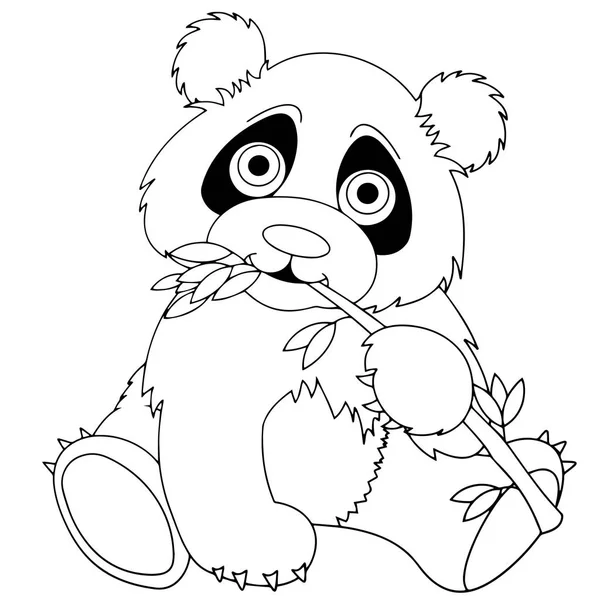 Sevimli çizgi panda çocuk için beyaz arka plan üzerinde yazdırır, t-shirt, renkli kitap, çocuklar için eğlenceli ve samimi karakter