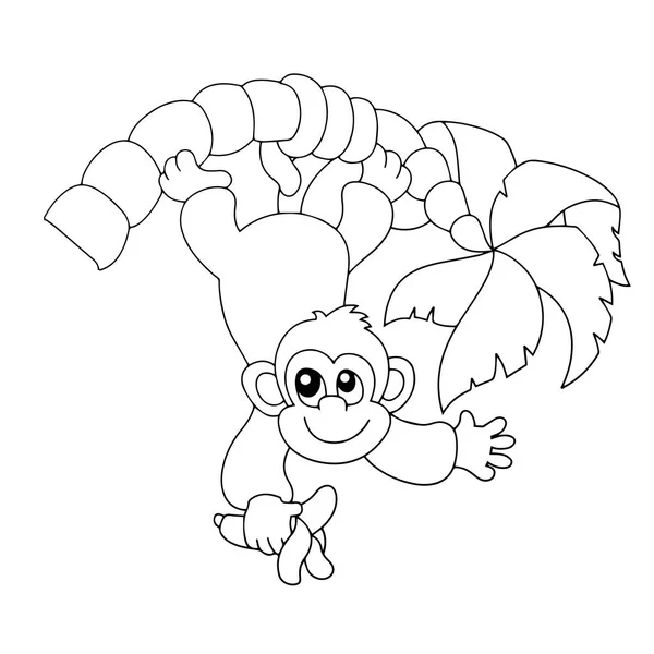 Roztomilé Karikatury Opice Bílém Pozadí Pro Dětské Tiskne Tričko Barva — Stockový vektor