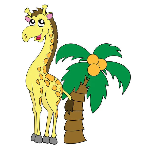 Girafa Desenho Animado Bonito Fundo Branco Para Impressões Infantis Shirt — Vetor de Stock