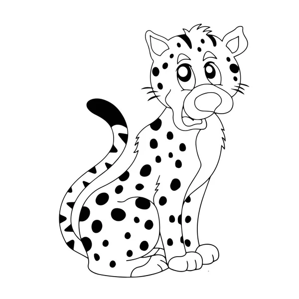 Lindo Leopardo Dibujos Animados Sobre Fondo Blanco Para Estampados Infantiles — Archivo Imágenes Vectoriales