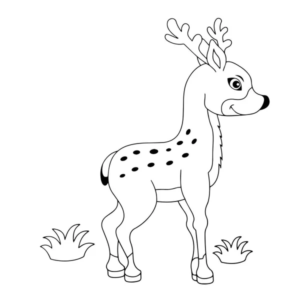 Carino Cervo Cartone Animato Sfondo Bianco Stampe Bambini Shirt Libro — Vettoriale Stock