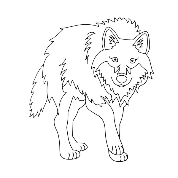 Söta Tecknade Wolf Vit Bakgrund För Barnens Utskrifter Shirt Färg — Stock vektor