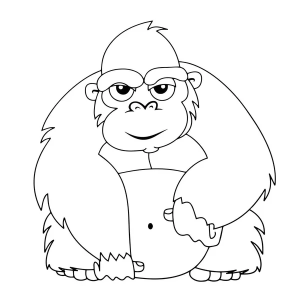 Lindo Gorila Dibujos Animados Sobre Fondo Blanco Para Impresiones Infantiles — Vector de stock