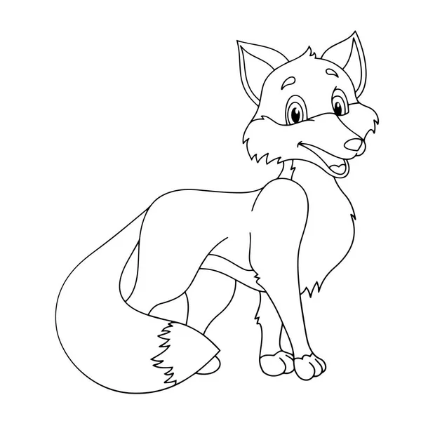 Roztomilý Kreslený Fox Bílém Pozadí Pro Dětské Tiskne Tričko Barva — Stockový vektor